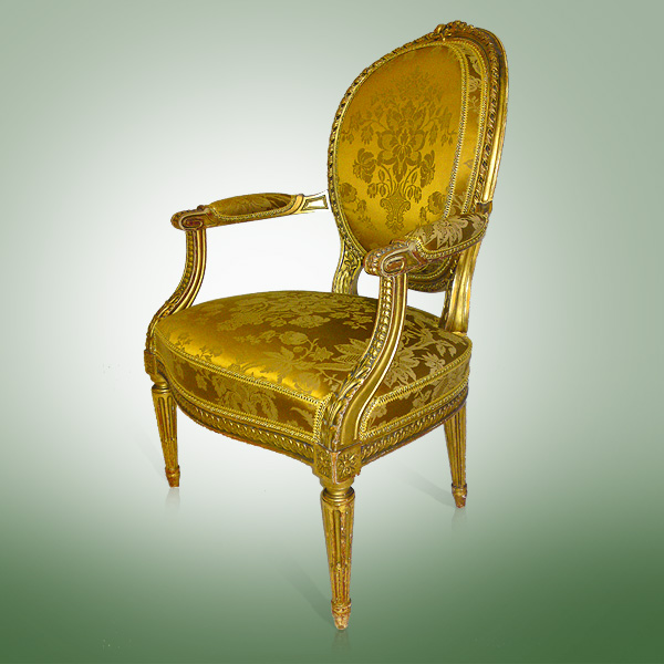 Fauteuil, um 1860 vergoldet